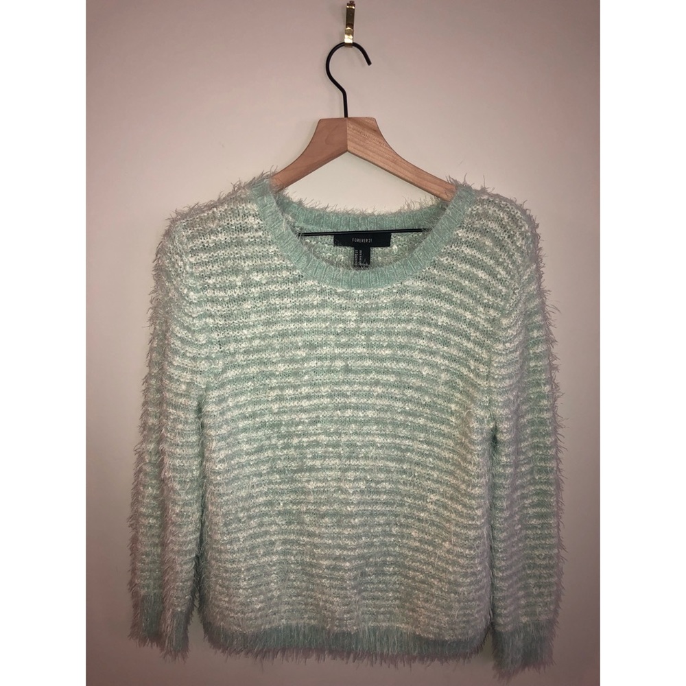 Knit light blue scoop neck sweater